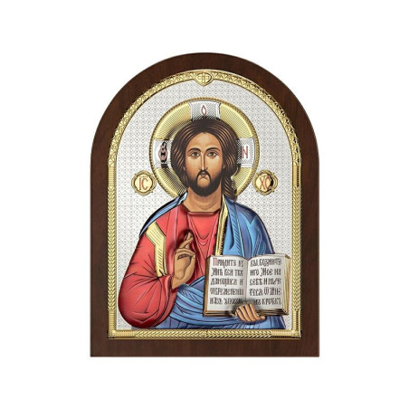 Chrystus Pantokrator - ikona srebrna koloryzowana Atelier AE0803/2D