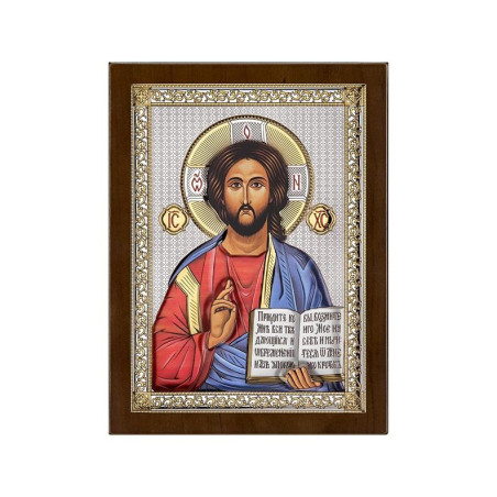 Chrystus Pantokrator - ikona srebrna koloryzowana Atelier AE0843/4D