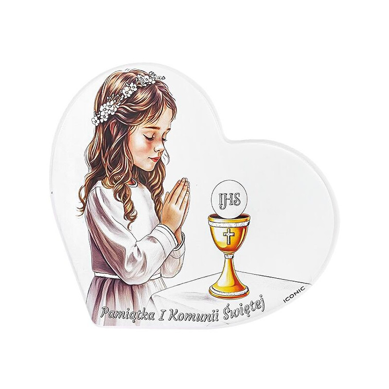 Pamiątka I Komunii - obrazek na drewnie dla dziewczynki Iconic IC128/3A