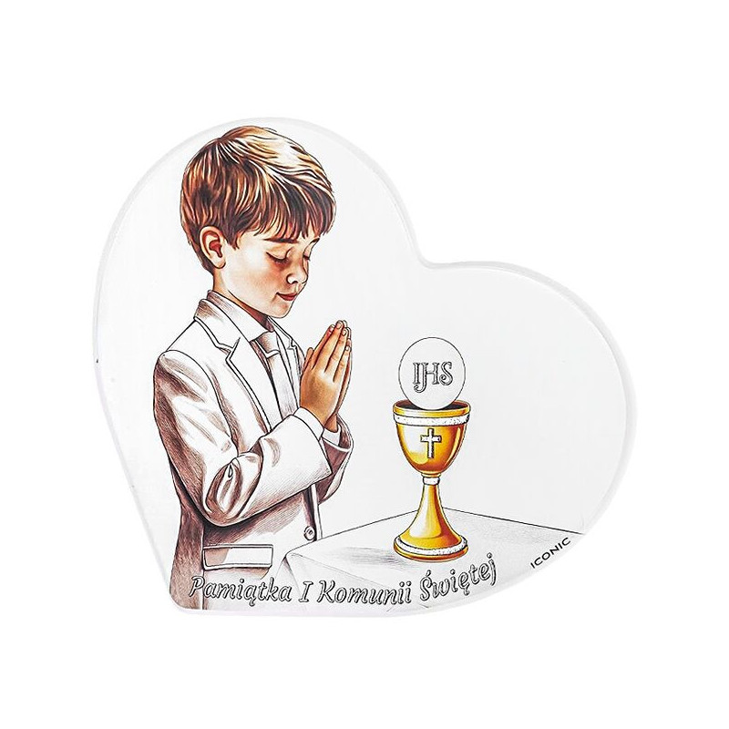 Pamiątka I Komunii - obrazek na drewnie dla chłopca Iconic IC128/3O