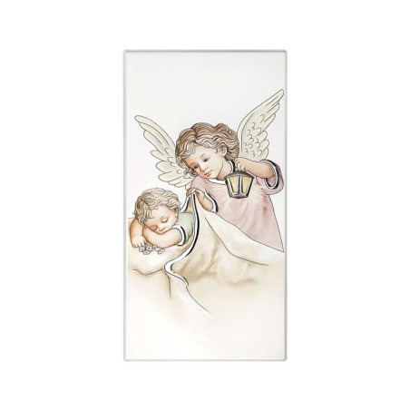Aniołek Stróż - obrazek na białym drewienku dla dziewczynki Iconic IC105/1R